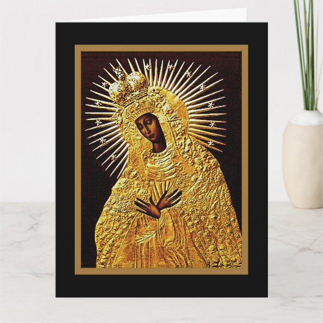 BLACK MADONNA in Golden Riza Oklad Revetment  Card (Front)
