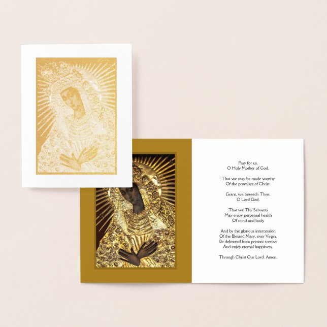 BLACK MADONNA in Golden Riza Oklad Revetment  Card (Display)