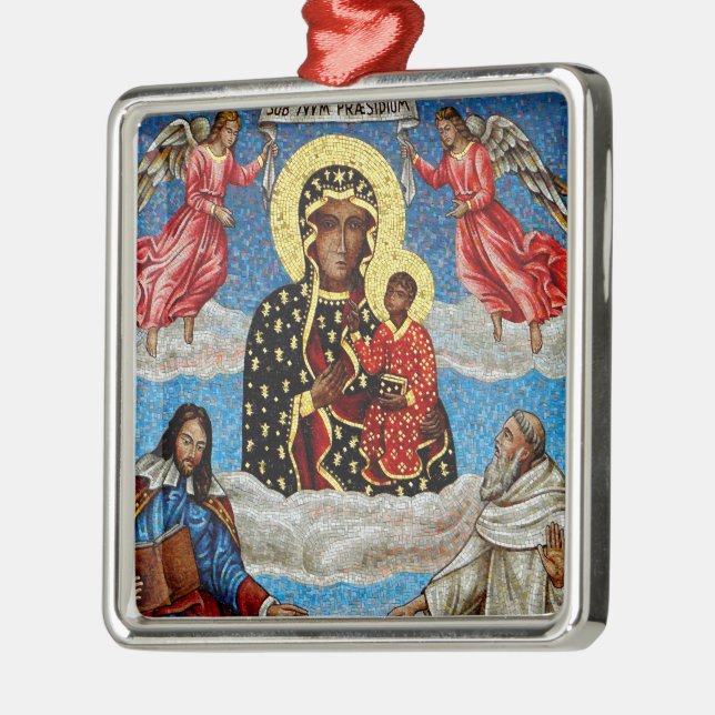 Black Madonna Mosaic Metal Tree Decoration (Left)