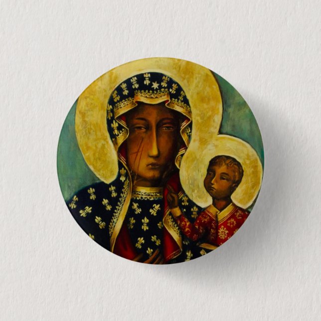 Black Madonna of Częstochowa 3 Cm Round Badge (Front)