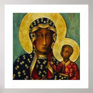 Black Madonna of Częstochowa Foil Prints
