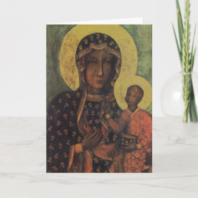 Black Madonna of Czestochowa Greeting Card (Front)