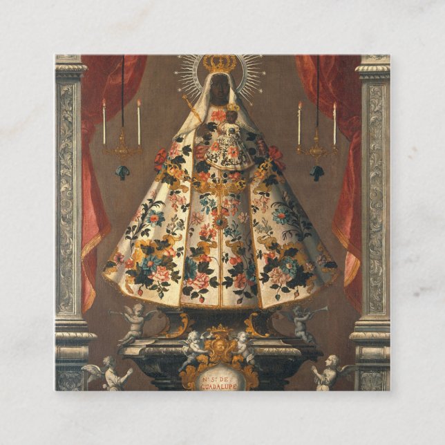 Black Madonna Painting 1745 Square Business Card (Front)