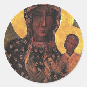Black Madonna Poland Our Lady Of Czestochowa Classic Round Sticker