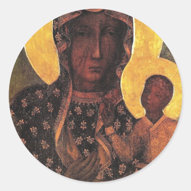 Black Madonna Poland Our Lady Of Czestochowa Classic Round Sticker (Front)