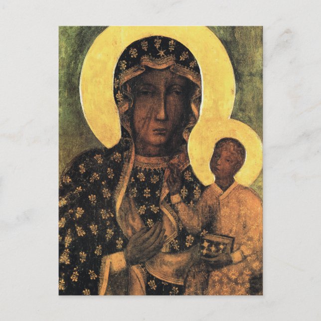 Black Madonna Poland Our Lady of Czestochowa print Postcard (Front)