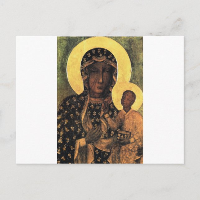 Black Madonna Poland Our Lady of Czestochowa print Postcard (Front)