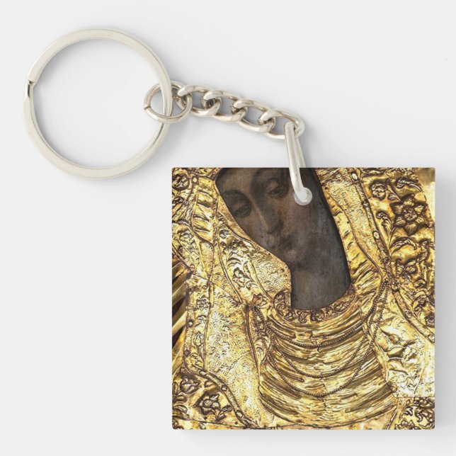Black Madonna Poland Our Lady of Grace Of The Gate Key Ring (Front)