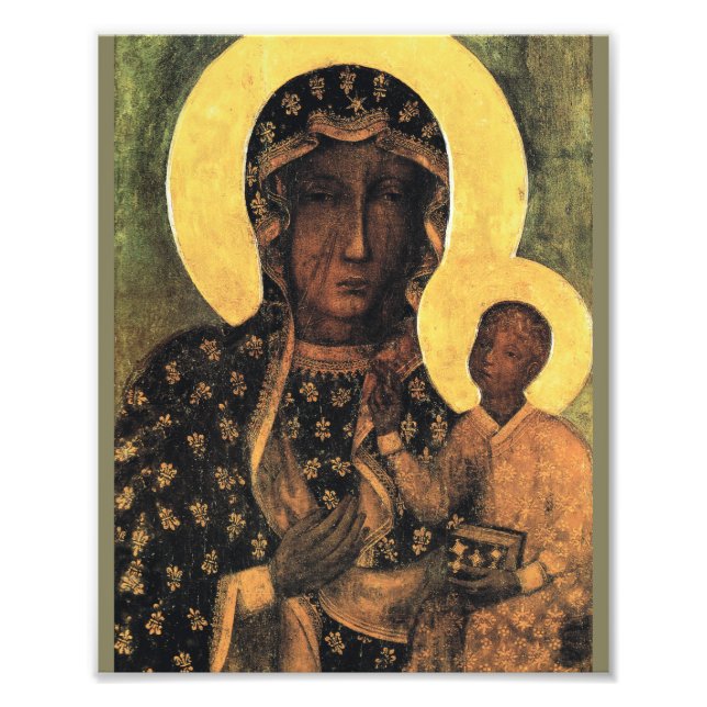 Black Madonna Virgin Mary Icon Poland Our Lady Photo Print (Front)