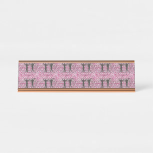 Black Magic Hollyhock by Yeshaya Dank - Desk Name Plate