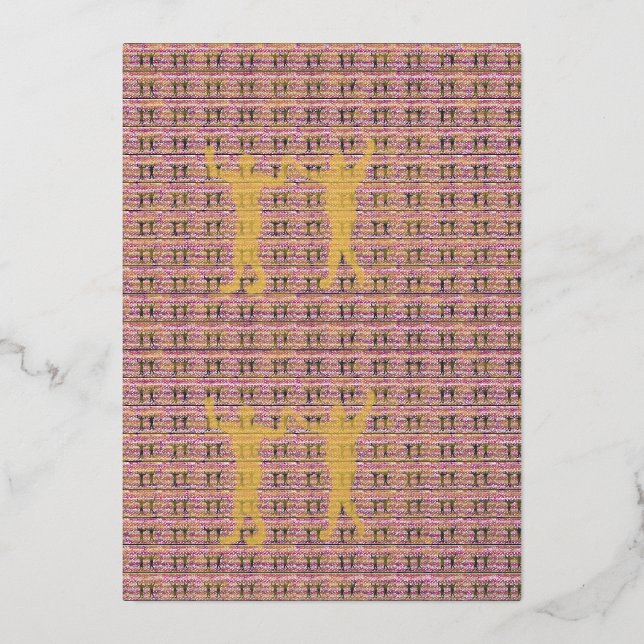 Black Magic Hollyhock by Yeshaya Dank -  Foil Holiday Card (Front)