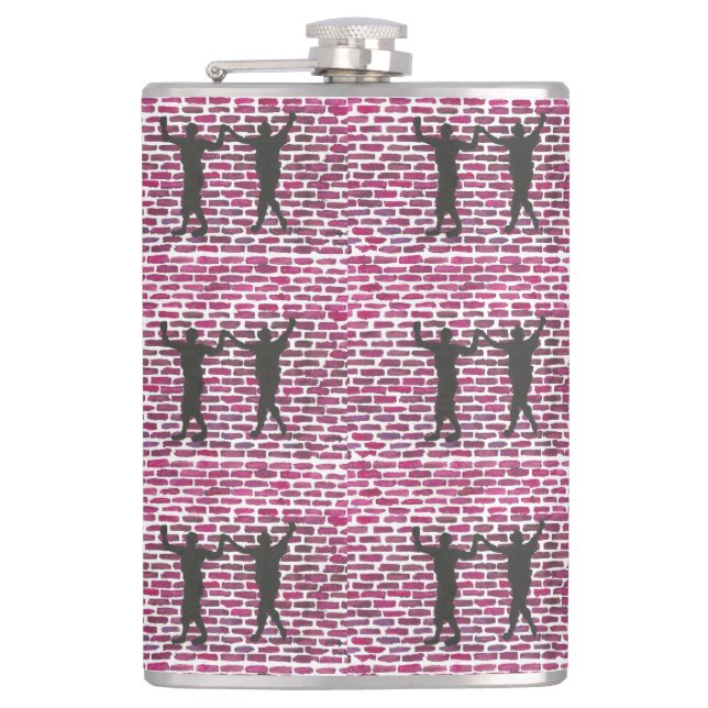 Black Magic Hollyhock by Yeshaya Dank -  Hip Flask (Front)
