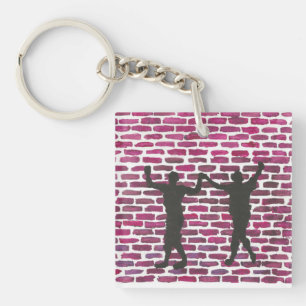 Black Magic Hollyhock by Yeshaya Dank Wood Wall Ar Key Ring