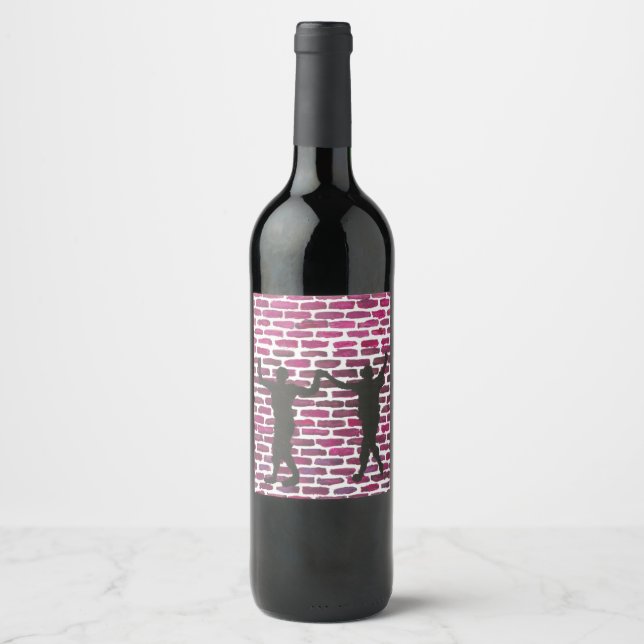 Black Magic Hollyhock by Yeshaya Dank Wood Wall Ar Wine Label (Front)