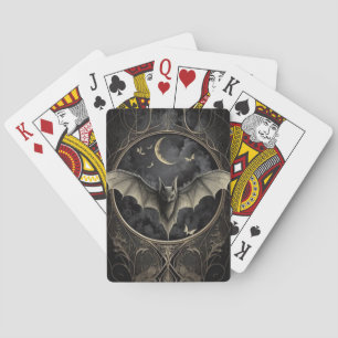 Black Magic Spooky Bat Playing Cards