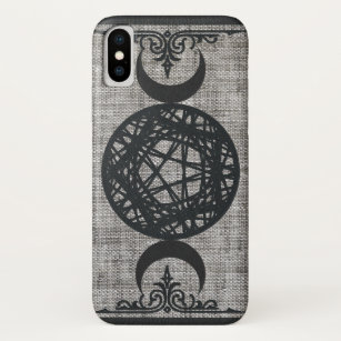 Black Magic Triple Moon Pentagram Vintage Wiccan Case-Mate iPhone Case