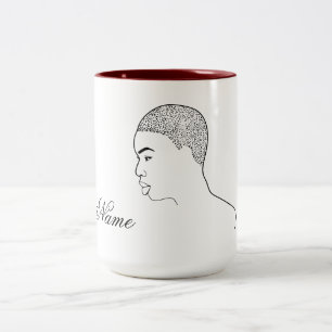 Black Magic Woman Art Two-Tone Coffee Mug