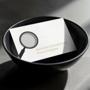 Black Magnifying Glass Private Investigator Business Card