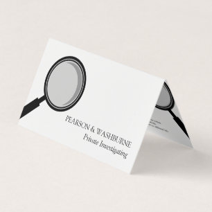 Black Magnifying Glass - Private Investigator Business Card