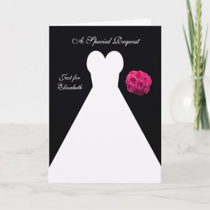 Black Maid of Honour Card -- Bridal Gown