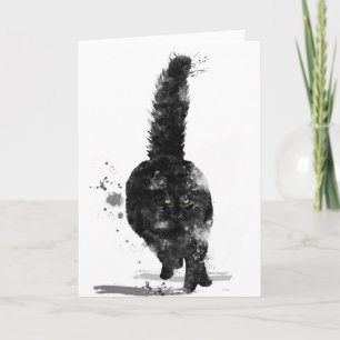 BLACK MAINE COON CAT - HOLIDAY CARD