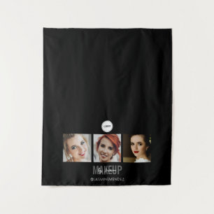 Black Makeup Studio Photo Collage Trade Show Tapestry