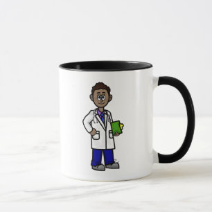 Black Male Doctor Holding Clip Board Mug