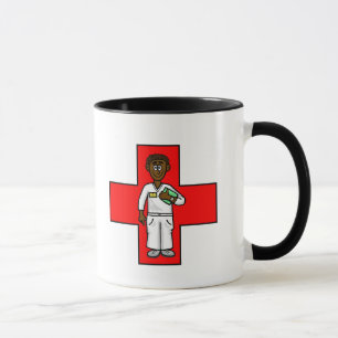 Black Male Nurse Mug  Personalise Name