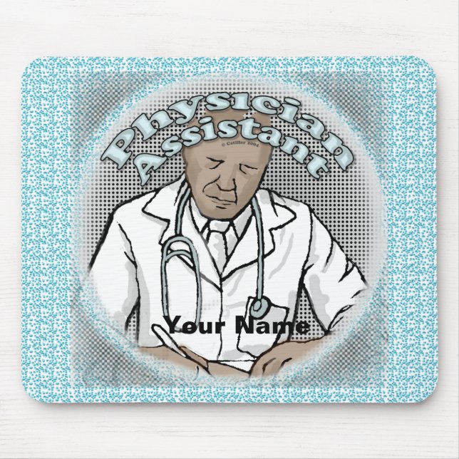 Black Male Physician Assistant Mouse Mat (Front)