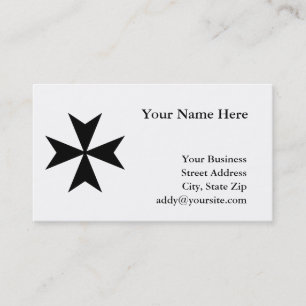 Black Maltese Cross Business Card
