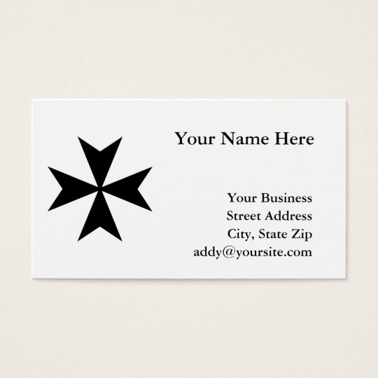 Black Maltese Cross Business Card