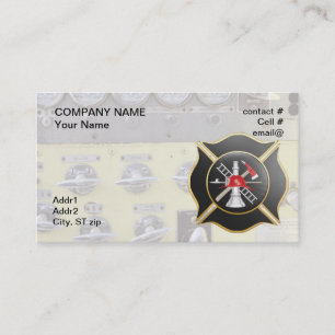 Black maltese  firefighting cross business card