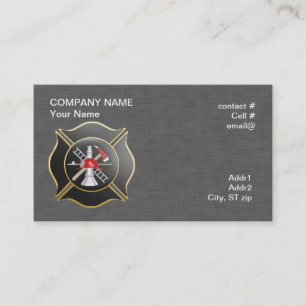 Black maltese  firefighting cross business card