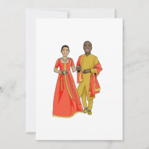 Black Man and Indian Woman Wedding Card