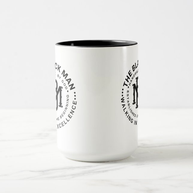 Black Man Emblem- Motivational Quote Gift Mug (Center)