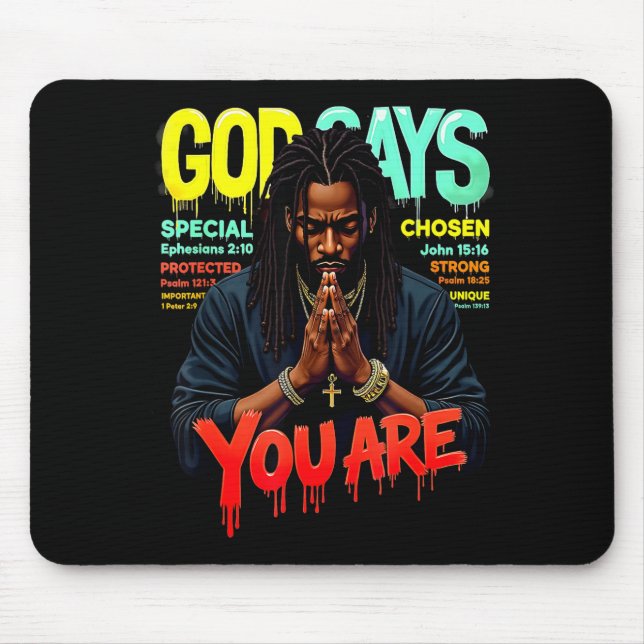 Black man god says are juneteenth emancipation day mouse mat (Front)