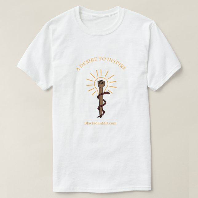 Black Man M.D. Men's White T-Shirt (Design Front)