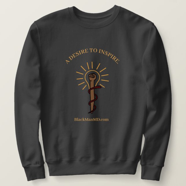 Black Man, M.D. Unisex Gray Sweatshirt (Design Front)