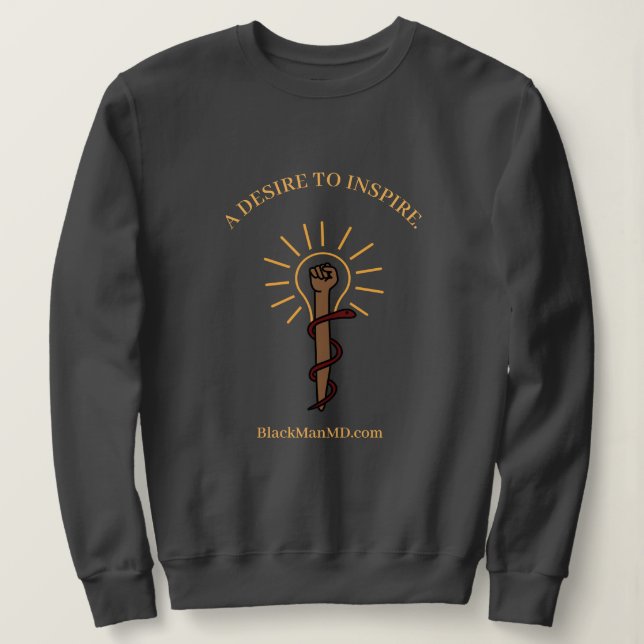 Black Man, M.D. Unisex Gray Sweatshirt (Design Front)