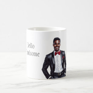 Black Man Tuxedo Formal Red Bow Tie Coffee Mug