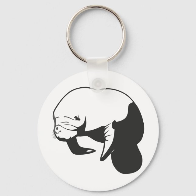 Black Manatee Key Ring (Front)