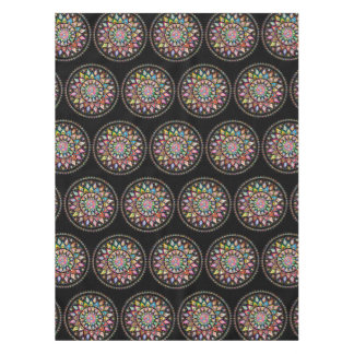 Black Mandala Rainbow Indian Pattern Tablecloth