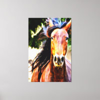*~* Black Mane Horse AR22 Equine Art Canvas Print