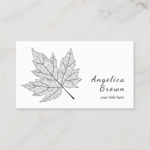 Black Maple Leaf Business Card