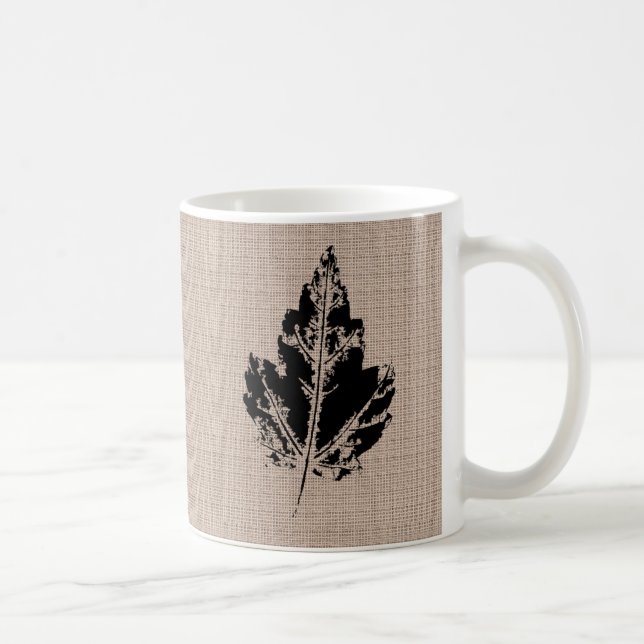 Black Maple Stamp Look Mug (Right)