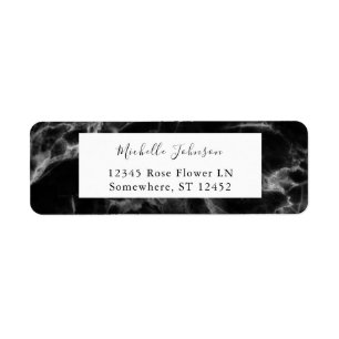 Black Marble 2 Return Address Label