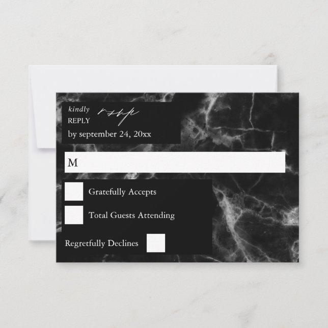 Black Marble 2 RSVP Card (Front)