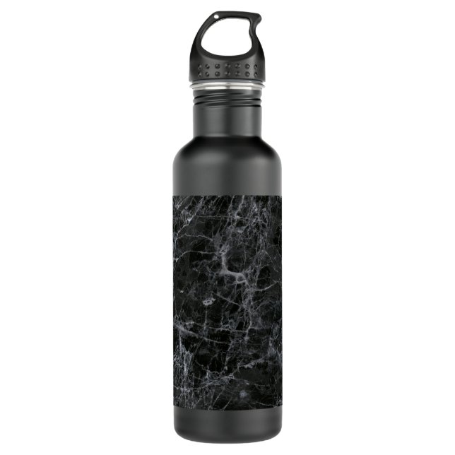 Black marble 710 ml water bottle (Front)