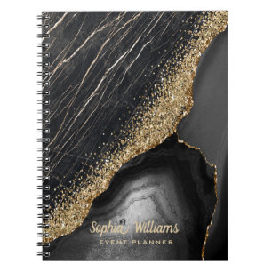 Black Marble Agate Notebook