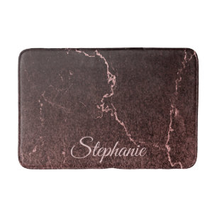 Black Marble and Glitter Bath Mat